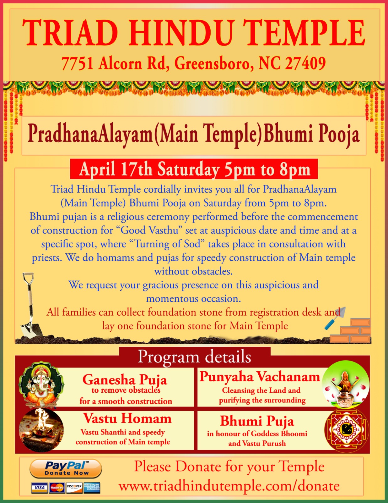 THT PradhanaAlayam(Main Temple) Bhumi Puja