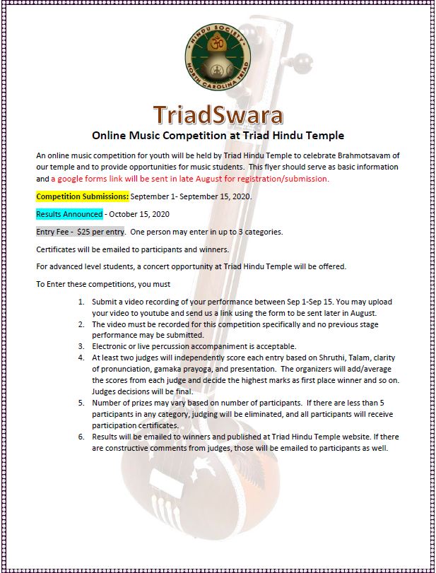 THT's Triad Swara (Online music Competition)
